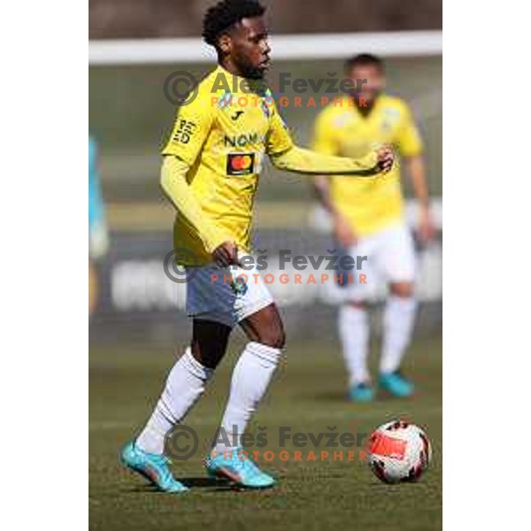 In action during Prva Liga Telemach 2021-2022 football match between Bravo and Tabor CB 24 Sezana in Ljubljana , Slovenia on March 9, 2022