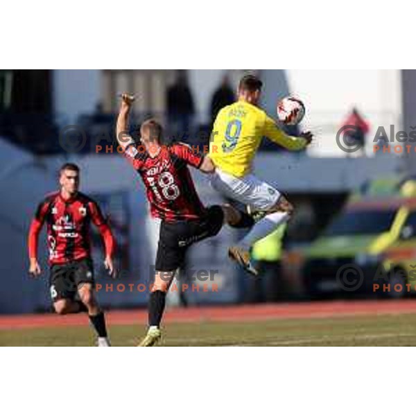 Gregor Bajde in action during Prva Liga Telemach 2021-2022 football match between Bravo and Tabor CB 24 Sezana in Ljubljana , Slovenia on March 9, 2022