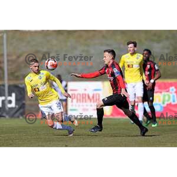 In action during Prva Liga Telemach 2021-2022 football match between Bravo and Tabor CB 24 Sezana in Ljubljana , Slovenia on March 9, 2022