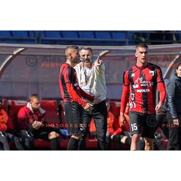 Head coach Dusan Kosic in action during Prva Liga Telemach 2021-2022 football match between Bravo and Tabor CB 24 Sezana in Ljubljana , Slovenia on March 9, 2022