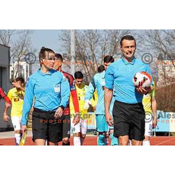 In action during Prva Liga Telemach 2021-2022 football match between Bravo and Tabor CB 24 Sezana in Ljubljana , Slovenia on March 9, 2022