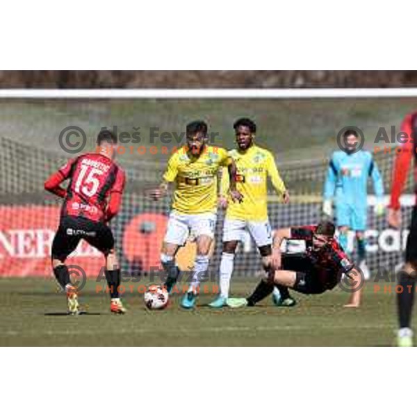 In action during Prva Liga Telemach 2021-2022 football match between Bravo and Tabor CB 24 Sezana in Ljubljana , Slovenia on March 9, 2022
