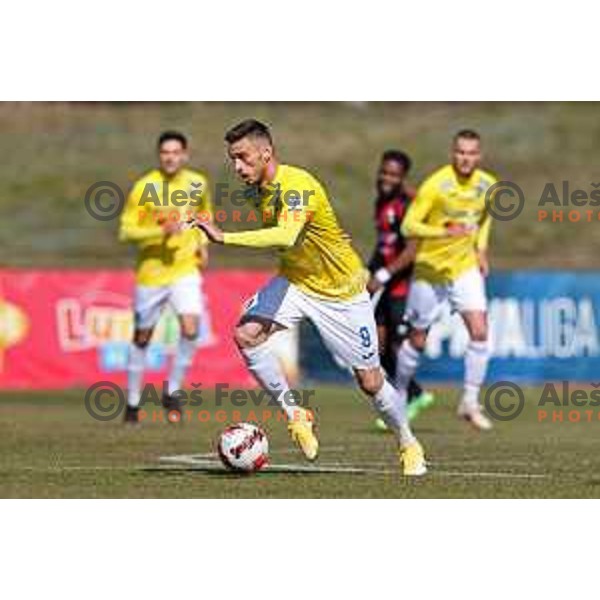 Gregor Bajde in action during Prva Liga Telemach 2021-2022 football match between Bravo and Tabor CB 24 Sezana in Ljubljana , Slovenia on March 9, 2022