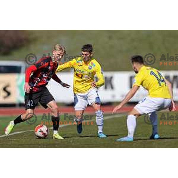 Vid Koderman in action during Prva Liga Telemach 2021-2022 football match between Bravo and Tabor CB 24 Sezana in Ljubljana , Slovenia on March 9, 2022