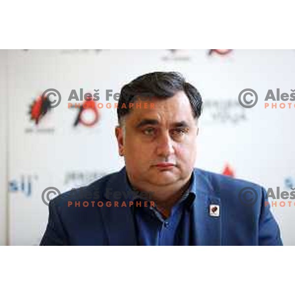 Peter Bohinec at General Assembly of HK Acroni Jesenice in Podmezakla Hall, Jesenice , Slovenia on March 9, 2022