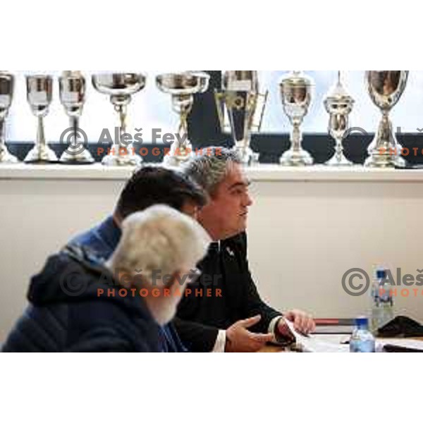 Anze Pogacar at General Assembly of HK Acroni Jesenice in Podmezakla Hall, Jesenice , Slovenia on March 9, 2022
