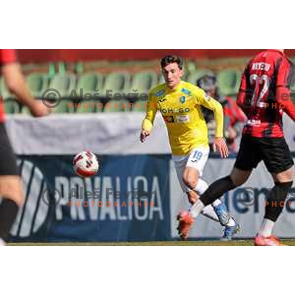 in action during Prva Liga Telemach 2021-2022 football match between Bravo and Tabor CB 24 Sezana in Ljubljana, Slovenia on March 9, 2022