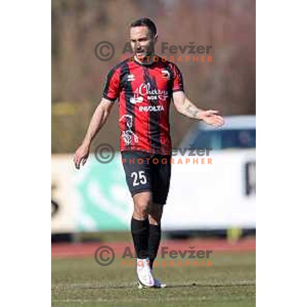 in action during Prva Liga Telemach 2021-2022 football match between Bravo and Tabor CB 24 Sezana in Ljubljana, Slovenia on March 9, 2022