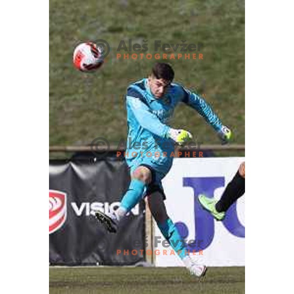 in action during Prva Liga Telemach 2021-2022 football match between Bravo and Tabor CB 24 Sezana in Ljubljana, Slovenia on March 9, 2022