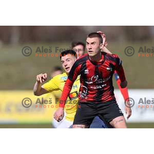 in action during Prva Liga Telemach 2021-2022 football match between Bravo and Tabor CB 24 Sezana in Ljubljana, Slovenia on March 9, 2022