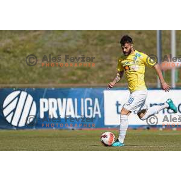 in action during Prva Liga Telemach 2021-2022 football match between Bravo and Tabor CB 24 Sezana in Ljubljana, Slovenia on March 9, 2022