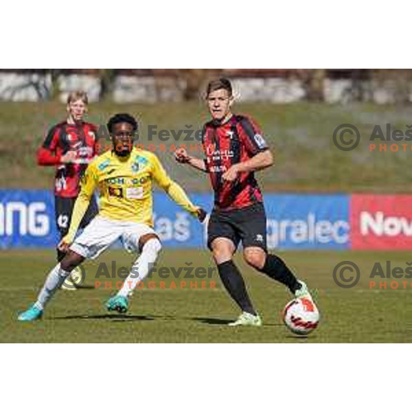 in action during Prva Liga Telemach 2021-2022 football match between Bravo and Tabor CB 24 Sezana in Ljubljana, Slovenia on March 9, 2022
