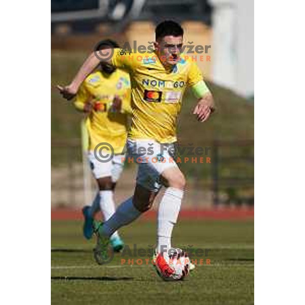 in action during Prva Liga Telemach 2021-2022 football match between Bravo and Tabor CB 24 Sezana in Ljubljana, Slovenia on March 9, 2022
