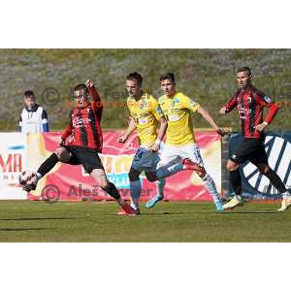in action during Prva Liga Telemach 2021-2022 football match between Bravo and Tabor CB 24 Sezana in Ljubljana, Slovenia on March 9, 2022