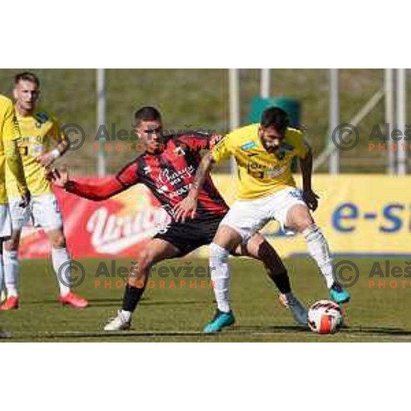 Nemanja Jaksic in action during Prva Liga Telemach 2021-2022 football match between Bravo and Tabor CB 24 Sezana in Ljubljana , Slovenia on March 9, 2022