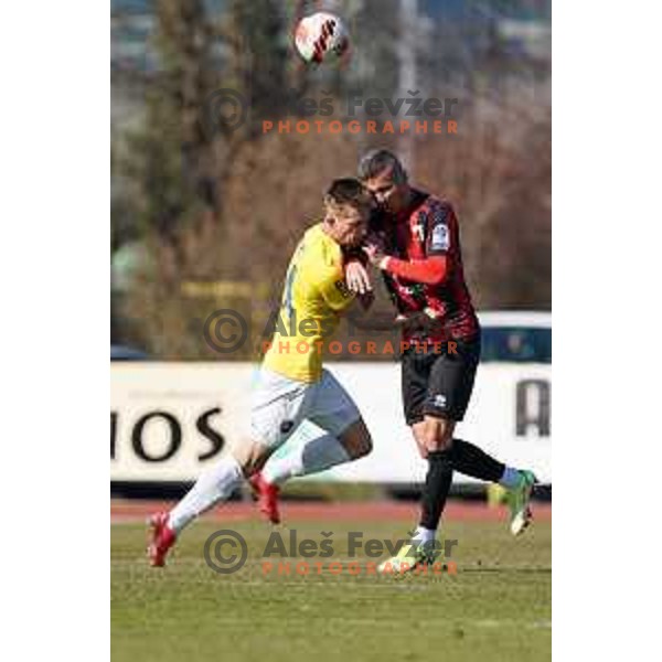 in action during Prva Liga Telemach 2021-2022 football match between Bravo and Tabor CB 24 Sezana in Ljubljana, Slovenia on March 9, 2022
