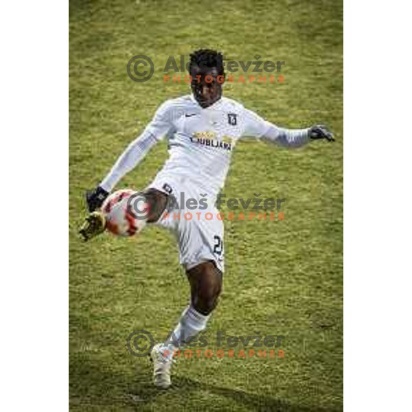 Eric Boakye in action during Prva liga Telemach football match between NS Mura and Olimpija in Fazanerija, Murska Sobota, Slovenia on March 10, 2022. Photo: Jure Banfi/www.alesfevzer.com