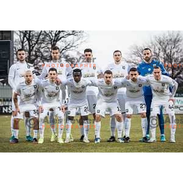 Olimpija starting eleven prior to Prva liga Telemach football match between NS Mura and Olimpija in Fazanerija, Murska Sobota, Slovenia on March 10, 2022. Photo: Jure Banfi/www.alesfevzer.com