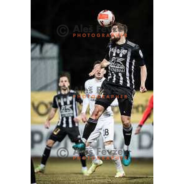 Nik Lorbek in action during Prva liga Telemach football match between NS Mura and Olimpija in Fazanerija, Murska Sobota, Slovenia on March 10, 2022. Photo: Jure Banfi/www.alesfevzer.com