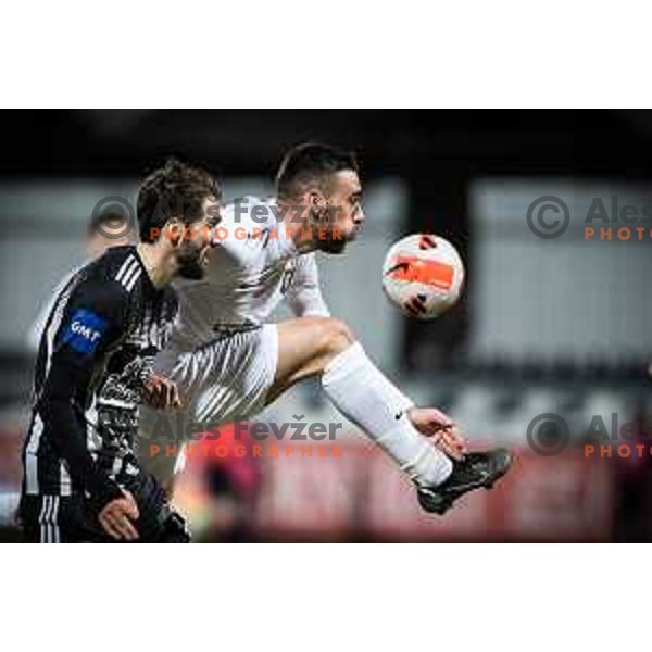 Aljosa Matko in action during Prva liga Telemach football match between NS Mura and Olimpija in Fazanerija, Murska Sobota, Slovenia on March 10, 2022. Photo: Jure Banfi/www.alesfevzer.com