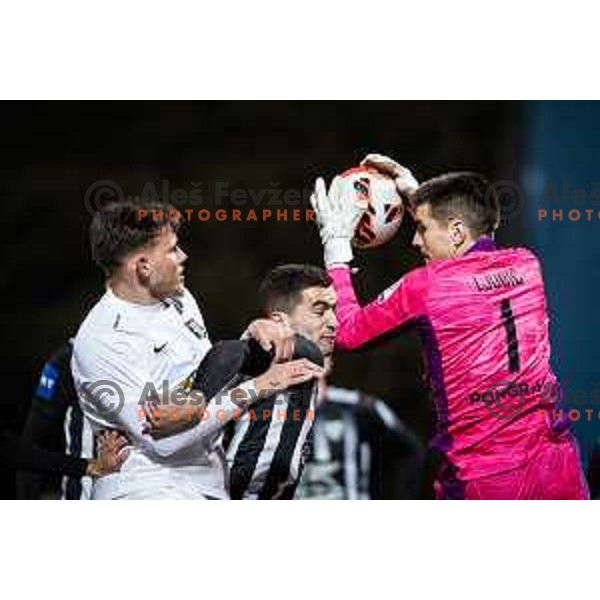Jan Gorenc and Marin Ljubic in action during Prva liga Telemach football match between NS Mura and Olimpija in Fazanerija, Murska Sobota, Slovenia on March 10, 2022. Photo: Jure Banfi/www.alesfevzer.com
