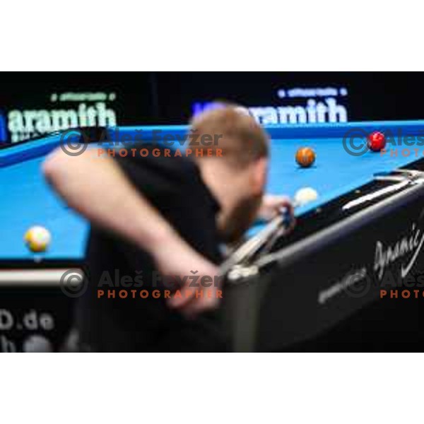Matej Brajkovic (SLO) competes at European Pool Championship presented by Dynamic Billard in Tri Lilije hall, Lasko, Slovenia on March 10, 2022 