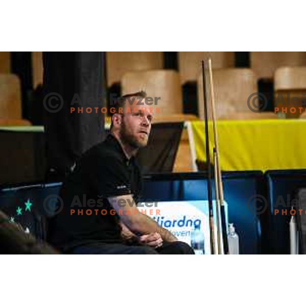 Matej Brajkovic (SLO) competes at European Pool Championship presented by Dynamic Billard in Tri Lilije hall, Lasko, Slovenia on March 10, 2022 