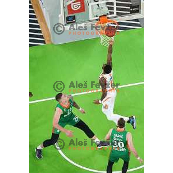 Kendrick Ray in action during 7days EuroCup regular season basketball match between Cedevita Olimpija and Promitheas in Stozice, Arena, Ljubljana, Slovenia on March 10, 2022