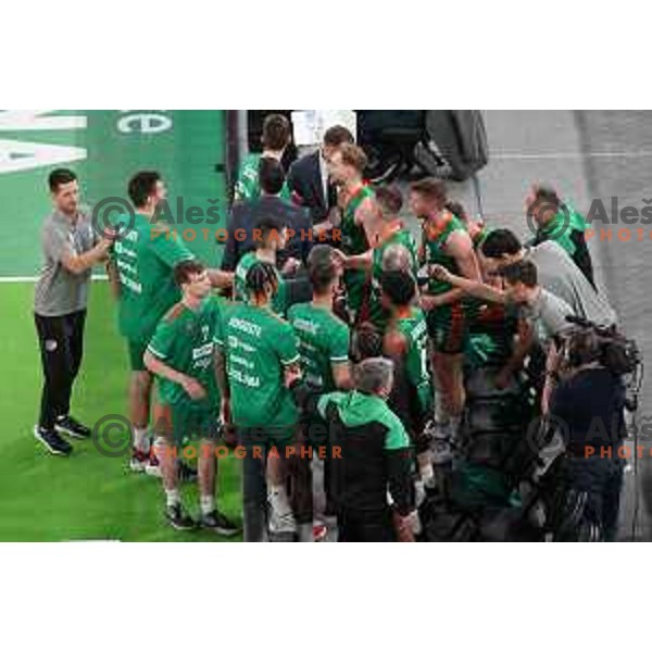 of Cedevita Olimpija in action during 7days EuroCup regular season basketball match between Cedevita Olimpija and Promitheas in Stozice, Arena, Ljubljana, Slovenia on March 10, 2022
