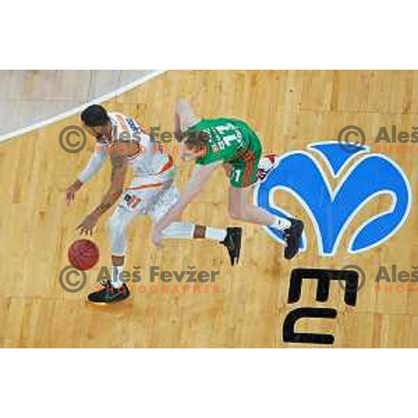 Jaka Blazic of Cedevita Olimpija in action during 7days EuroCup regular season basketball match between Cedevita Olimpija and Promitheas in Stozice, Arena, Ljubljana, Slovenia on March 10, 2022