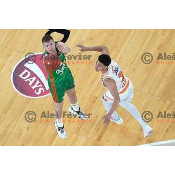 Edo Muric of Cedevita Olimpija in action during 7days EuroCup regular season basketball match between Cedevita Olimpija and Promitheas in Stozice, Arena, Ljubljana, Slovenia on March 10, 2022