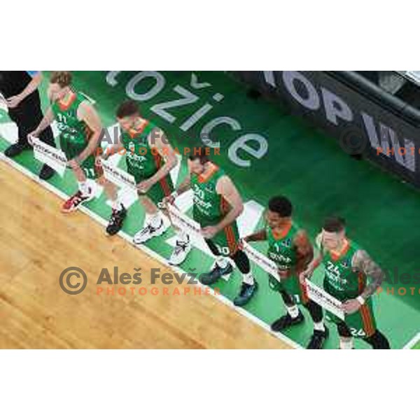 of Cedevita Olimpija in action during 7days EuroCup regular season basketball match between Cedevita Olimpija and Promitheas in Stozice, Arena, Ljubljana, Slovenia on March 10, 2022