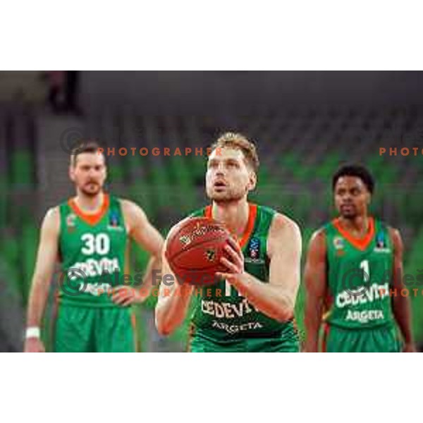 Jaka Blazic of Cedevita Olimpija in action during 7days EuroCup regular season basketball match between Cedevita Olimpija and Promitheas in Stozice, Arena, Ljubljana, Slovenia on March 10, 2022