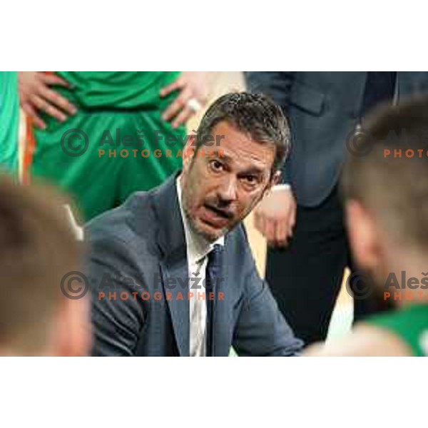 Jurica Golemac, head coach of Cedevita Olimpija in action during 7days EuroCup regular season basketball match between Cedevita Olimpija and Promitheas in Stozice, Arena, Ljubljana, Slovenia on March 10, 2022