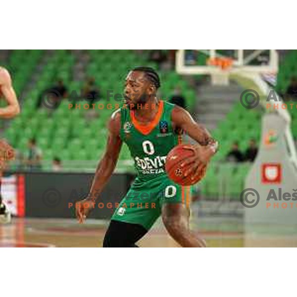 Jacob Pullen of Cedevita Olimpija in action during 7days EuroCup regular season basketball match between Cedevita Olimpija and Promitheas in Stozice, Arena, Ljubljana, Slovenia on March 10, 2022