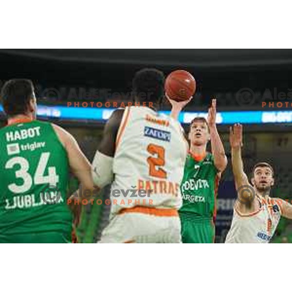 Dan Duscak of Cedevita Olimpija in action during 7days EuroCup regular season basketball match between Cedevita Olimpija and Promitheas in Stozice, Arena, Ljubljana, Slovenia on March 10, 2022