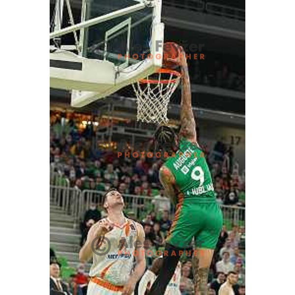 Zach Auguste of Cedevita Olimpija in action during 7days EuroCup regular season basketball match between Cedevita Olimpija and Promitheas in Stozice, Arena, Ljubljana, Slovenia on March 10, 2022