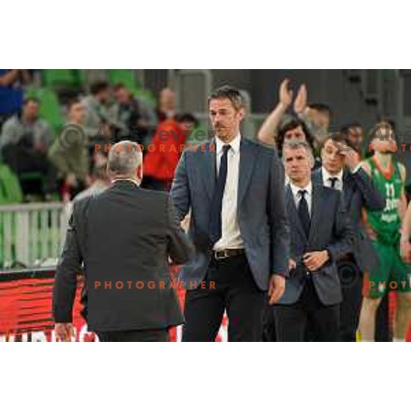 Jurica Golemac, head coach of Cedevita Olimpija in action during 7days EuroCup regular season basketball match between Cedevita Olimpija and Promitheas in Stozice, Arena, Ljubljana, Slovenia on March 10, 2022