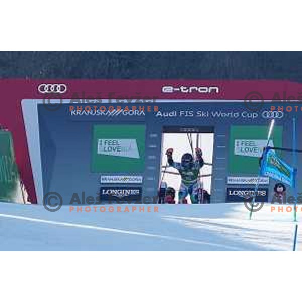 Zan Kranjec (SLO) skiing in the first run of AUDI FIS Ski World Cup Giant Slalom for 61.Vitranc Cup in Kranjska gora, Slovenia on March 12, 2022