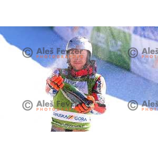 Henrik Kristoffersen (NOR), winner of AUDI FIS Ski World Cup Giant Slalom for 61.Vitranc Cup in Kranjska gora, Slovenia on March 12, 2022