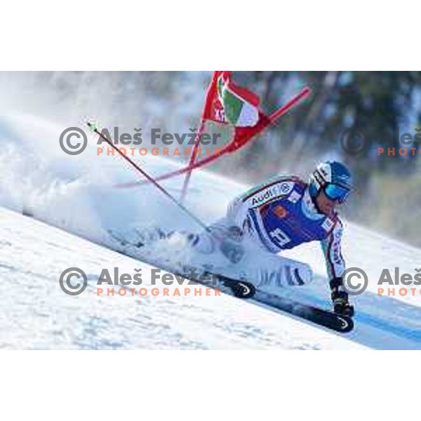 Alexander Schmid (GER) competes in the first run of AUDI FIS Ski World Cup Giant Slalom for 61.Vitranc Cup in Kranjska gora, Slovenia on March 13, 2022
