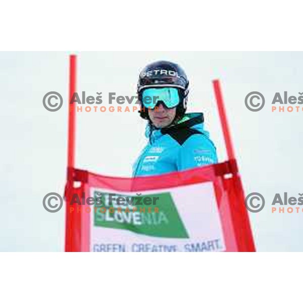 Zan Kranjec (SLO) during course inspection of AUDI FIS Ski World Cup Giant Slalom for 61.Vitranc Cup in Kranjska gora, Slovenia on March 13, 2022