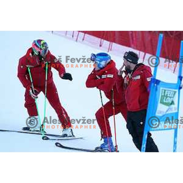 Marco Odermatt (SUI) during course inspection of AUDI FIS Ski World Cup Giant Slalom for 61.Vitranc Cup in Kranjska gora, Slovenia on March 13, 2022