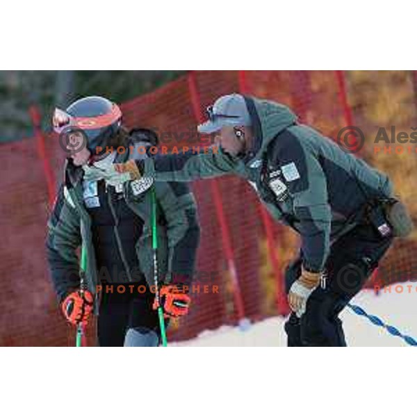 Lucas Braathen (NOR) during course inspection of AUDI FIS Ski World Cup Giant Slalom for 61.Vitranc Cup in Kranjska gora, Slovenia on March 13, 2022