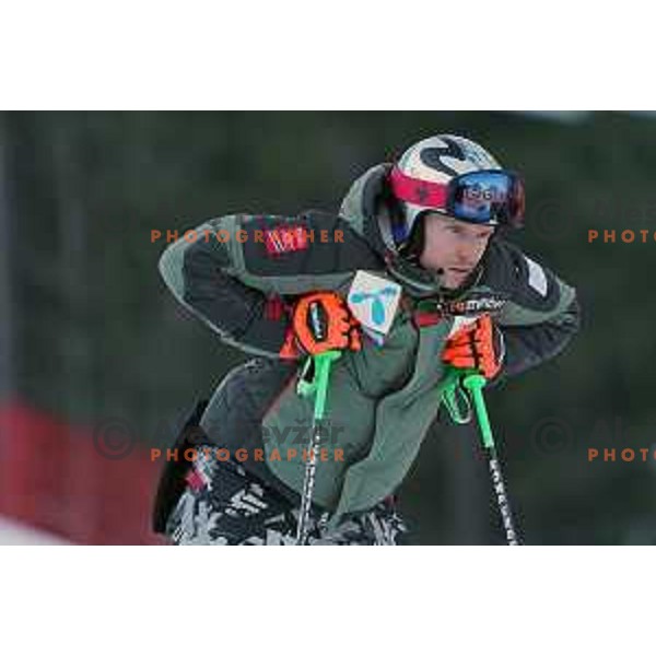 Henrik Kristoffersen (NOR) during course inspection of AUDI FIS Ski World Cup Giant Slalom for 61.Vitranc Cup in Kranjska gora, Slovenia on March 13, 2022