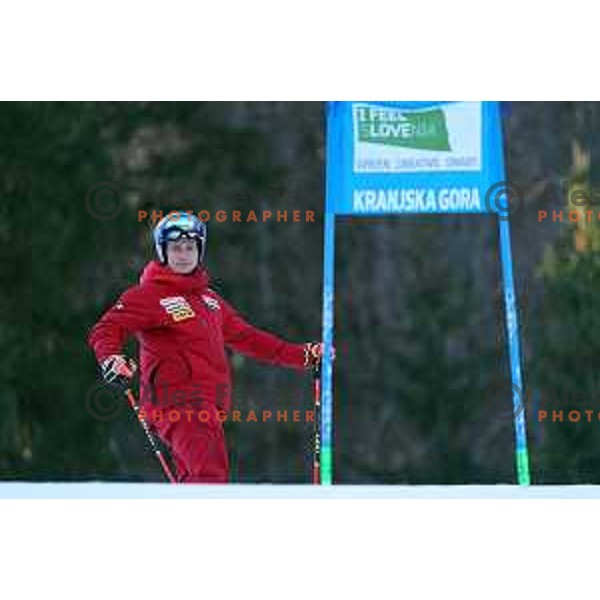 Marco Odermatt (SUI) during course inspection of AUDI FIS Ski World Cup Giant Slalom for 61.Vitranc Cup in Kranjska gora, Slovenia on March 13, 2022