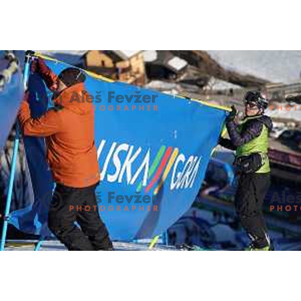 course inspection of AUDI FIS Ski World Cup Giant Slalom for 61.Vitranc Cup in Kranjska gora, Slovenia on March 13, 2022