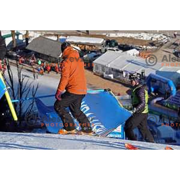 course inspection of AUDI FIS Ski World Cup Giant Slalom for 61.Vitranc Cup in Kranjska gora, Slovenia on March 13, 2022