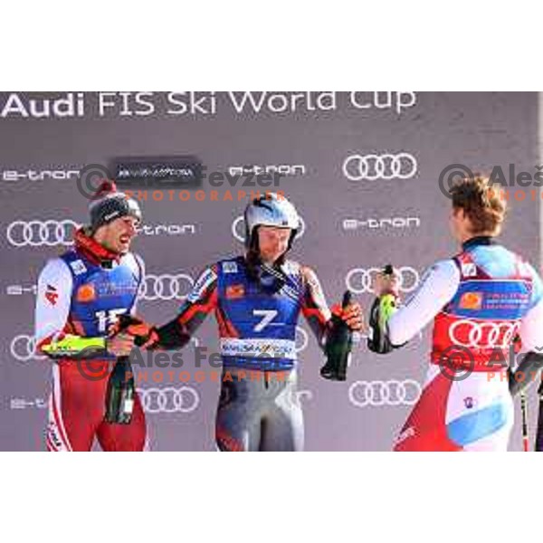 Henrik Kristoffersen (NOR), winner of AUDI FIS Ski World Cup Giant Slalom for 61.Vitranc Cup in Kranjska gora, Slovenia on March 13, 2022