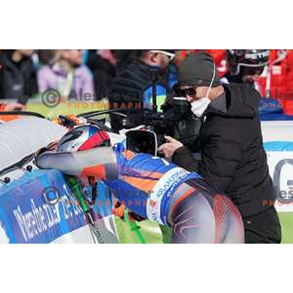 Henrik Kristoffersen (NOR), winner of AUDI FIS Ski World Cup Giant Slalom for 61.Vitranc Cup in Kranjska gora, Slovenia on March 13, 2022